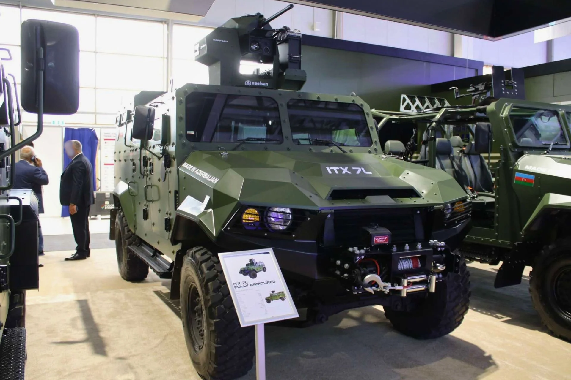 Azerbaijan Arms ITX 7L Armoured Vehicle With Turkish SARP 12.7 mm Machine Gun for Reconnaissance.